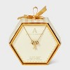 14K Gold Dipped Cubic Zirconia Rondelle Initial Necklace - A New Day™ Gold - 3 of 4