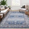 Vintage Floral Area Rug for Living Room Non Slip Non Shedding Washable Floor Cover Ultra Thin Distressed Indoor Foldable Carpet - 3 of 4