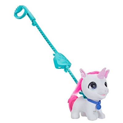 walking unicorn on a leash
