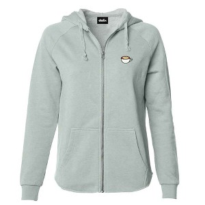 Dalix Cappuccino Embroidered Fleece Zip Hoodie Cold Fall Winter Women - 1 of 4