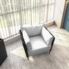 LeisureMod Leather Accent Arm Chair With Steel Legs Luxify Collection - 3 of 4