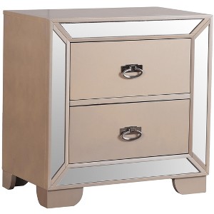 Vynxaria Contemporary Pearl Nightstand - 28"Hx28"Wx17"D, Sturdy Materials, Easy-Clean Surface, Versatile Modern Bedroom Furniture - 1 of 4