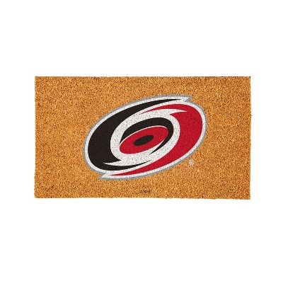 EvergreenNHLCarolina Hurricanes Logo Natural Coir 28 x 16 Inches Indoor Outdoor Doormat