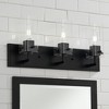Possini Euro Design Metis Modern Wall Light Black Hardwire 24 1/4" 3-Light Fixture Clear Glass Shade for Bathroom Vanity Hallway Reading Living Room - 2 of 4