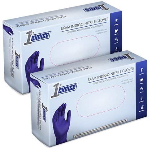 1st Choice Indigo Nitrile Exam Gloves - Light Duty, Medical Grade - Perfect for Medical, Dental, Veterinary, Tattoo, Salon, and Household Cleaning - image 1 of 4