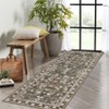 Coolmee Washable Area Rug for Living Room, Retro Mottled Floral Boho Rug Non Slip Low Pile Soft Floor Carpet for Bedroom Home Office - 2 of 4