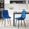 Kumasinova Set of 2 Velvet Upholstered Dining Chairs, Armless Ergonomic Kitchen Chairs with Clean Lines, Mid Century Modern Dining Room Chairs - 4 of 4