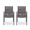 Set of 2 Modern Outdoor DIning Chairs ALuminumwith Rope Seat,Gray and Beige-Christopher Knight Home - 2 of 4