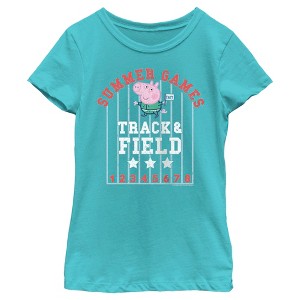 Girl's Peppa Pig Summer Games Track & Field T-Shirt - 1 of 4