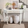 KIGFTSOD Half-Moon Mirrored Console Table with Fluted Glass & Crystal Knob Drawer - Silver Entryway Vanity Desk for Bedroom/Dressing Room, Black - 3 of 4
