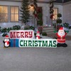 Gemmy Airblown Inflatable Merry Christmas Sign w/Santa and Penguin Scene w/LED , 3.5 ft Tall - 2 of 2