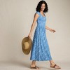 Lands' End Women's Slub Cap Sleeve Shirred Skirt Midi Dress - 4 of 4