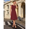 INSPIRE CHIC Women's Round Neck Sleeveless Zip Front Belted Fit Flare Work Dresses - 2 of 4