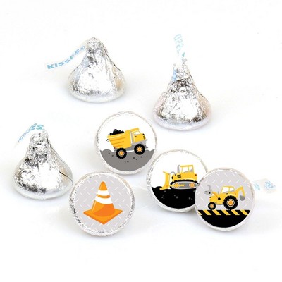 Big Dot of Happiness Dig It - Construction Party Zone - Party Round Candy Sticker Favors - Labels Fit Hershey's Kisses (1 sheet of 108)