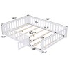 CAVINAS Full Size Wood Montessori Bed Frame,Modern Floor Bed Frame with Safety Guardrails and Door,Toddler Bed for Bedroom,White - 3 of 4