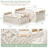 Sorbus 2-Pack Handmade Storage Paper Rope Baskets Set: Bohemian Design for Household Essentials - Durable, Compact, Perfect for All Decor - 3 of 4