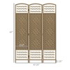 3 Panel Folding Room Divider Portable Privacy Screen Wave Fiber Room Partition for Home Office - 3 of 4