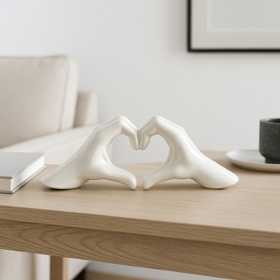 Decorative Heart Hands - Coffee Table, Bathroom, or Office Accent - Sentimental Accent Statue Perfect for Shelf or Living Room Decor