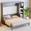 Whisen Modern and Simple Wood Queen Size Murphy Bed with a Shelf - 2 of 4