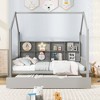 Wooden Platform House Bed with Trundle and Shelf-ModernLuxe - 2 of 4
