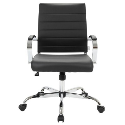 Benmar High Back Ergonomic Swivel Office Chair in Black Leather