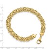 Black Bow Jewelry 7.75mm 14K Yellow Gold Hollow Flat Byzantine Chain Bracelet, 8 Inch - 2 of 3