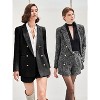 Imily Bela Women Tweed Blazer Shorts Set Double Breasted Business Suit - 4 of 4