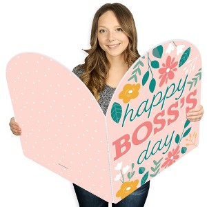 Big Dot of Happiness Female Best Boss Ever - Happy Women Boss's Day Giant Greeting Card - Big Shaped Jumborific Card - 16.5 x 22 inches - 1 of 4