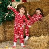 PATPAT Christmas Family Matching Long-sleeve Allover Deer & Snowflake Print Red Thickened Pajamas Sets - 3 of 4