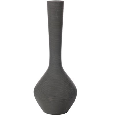 Charcoal Gray Twisted Cord Accent Plastic Floor Vase