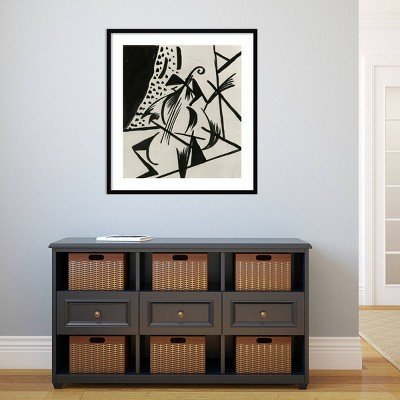 Abstract Musician Black and White Framed Wall Art Print