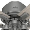 Hunter Fans 52" Hartland Lighted Ceiling Fan Matte Silver Finish with 5 Light Gray Oak Blades and Integrated LED Light Kit - 3 of 4