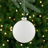 Northlight Matte Frosted Christmas Glass Ball Ornaments - 4" (100mm) - White - 4ct - 2 of 4