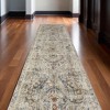HomeRoots 10' Blue Tan And Red Oriental Distressed Runner Rug With Fringe - 2 of 3