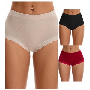 INSPIRE CHIC 3 Packs Women's High Waisted Breathable Tummy Control Underpants - 1 of 4