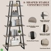 Industrial Chic 5-Tier Ladder Shelf - Narrow Corner Storage Bookcase for Living Room & Bedroom Light Gray/Dark Gray - 4 of 4