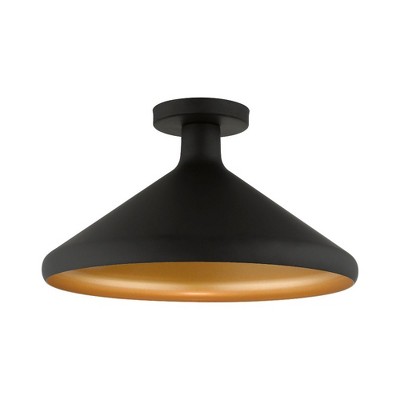 Livex Lighting Geneva 1 - Light Semi-Flush Mount in  Black