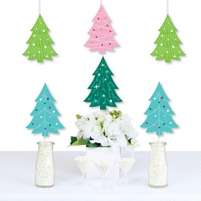 Big Dot of Happiness Merry and Bright Trees - Decorations DIY Colorful Whimsical Christmas Party Essentials - Set of 20