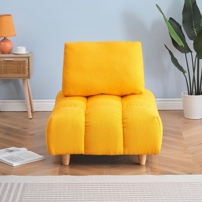 NicBex Couches for Living Room 30 Inches Long Cloud Couch Contemporary Teddy Upholstered 1 Seater Sofa Couch with 1 Throw Pillow