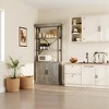 Industrial Farmhouse Bookcase with Doors (74'') – Wood & Metal Tall Bookshelf, Vintage Open Shelves + Storage Cabinet, Suitable for Living Room - 3 of 4