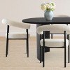 Modern 79" Oval Dining Set for 6,Black Dining Table & Upholstered Dining Chair with Curved Armrest For Dining Room,Farmhouse-Tanpinhause - 4 of 4
