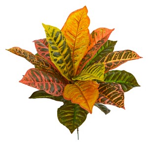Nearly Natural 17-in Garden Croton Artificial Plant (Real Touch) (Set of 6) - 1 of 2