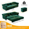 GDFStudio Liora 89'' Chesterfield Modern King Size 3-Seater Convertible Velvet Upholstered Tufted Sofa Bed with Ottoman - 3 of 4