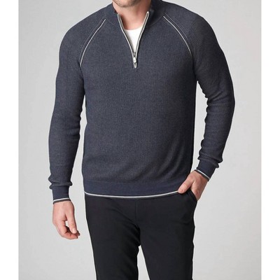 Men's Long Sleeve English Rib Zip Mock Sweater - Raffi