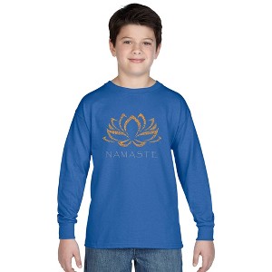LA Pop Art Boy's Word Art Long Sleeve - Namaste - 1 of 4