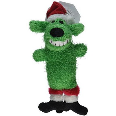 Multipet Santa Loofa Plush Dog Toy That Squeaks Green