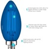 Luxrite E12 LED Filament Blue Light Bulbs, 4.5W (40W Equivalent), Colored Glass Candelabra Bulb, UL Listed, E12 Base, Indoor Outdoor 6 Pack - 4 of 4