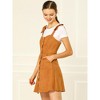 Allegra K Women's Strap Button Down Faux Suede A-Line Mini Overall Dress - 4 of 4