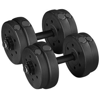 Yaheetech Adjustable 33lb Dumbbell Weight Set For Home Gym, Black