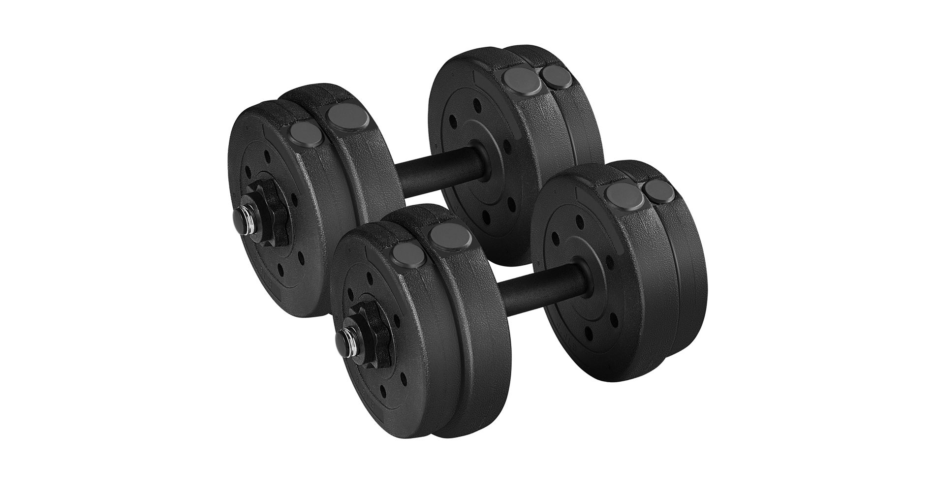 Yaheetech Adjustable 33lb Dumbbell Weight Set For Home Gym, Black